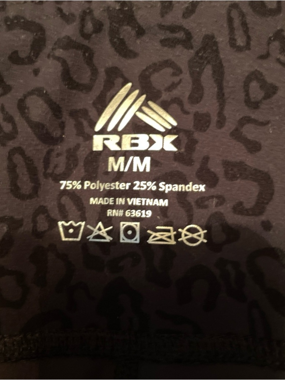 RBX Black Leopard Print Leggings - Picture 6 of 6
